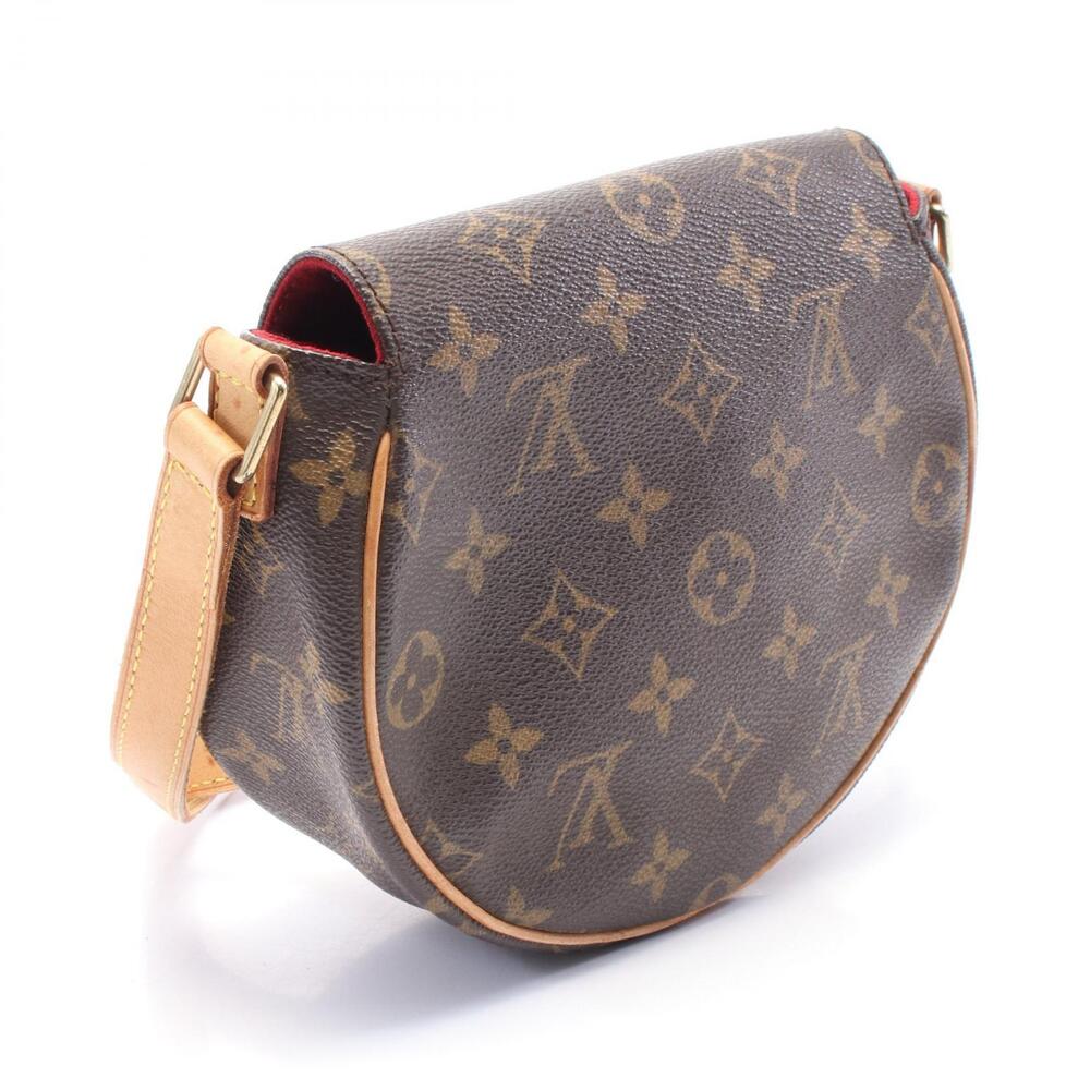 Louis Vuitton Canvas Bag Tambourin Monogram Brown Leather Shoulder